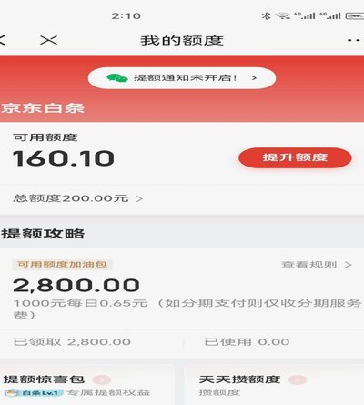 白条加油包有额度但是不能用怎么办